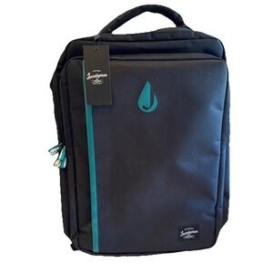 The Journeyman Bag Co Canvas Black Laptop Backpack Bag NWT 15x19" Travel Case‎